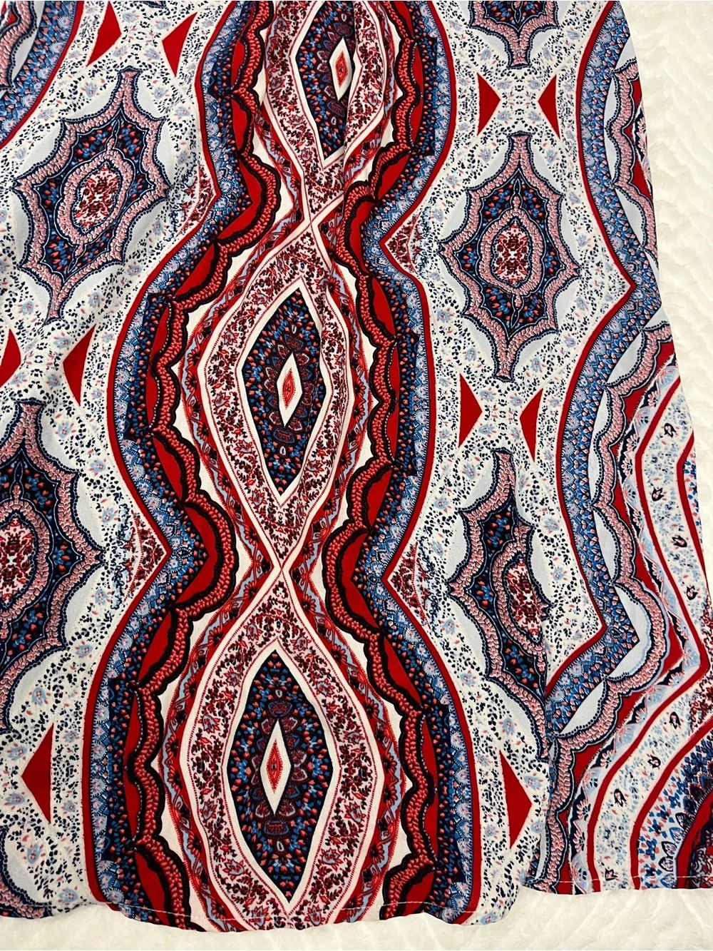 Speechless Sleeveless Paisley High Neck Dress Girls‎ 14 red white blue